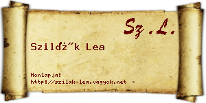 Szilák Lea névjegykártya